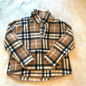 Women’s Size Large Fleece Plaid Pullover